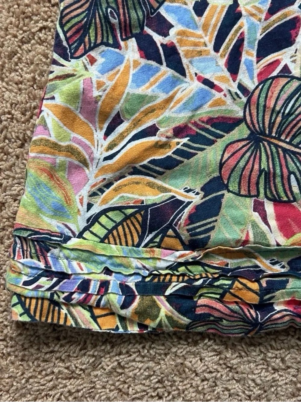 C&C CA Linen Shift Dress Medium Colorful Bold Tropical Resort Beach Cottage Vaca - Picture 3 of 11